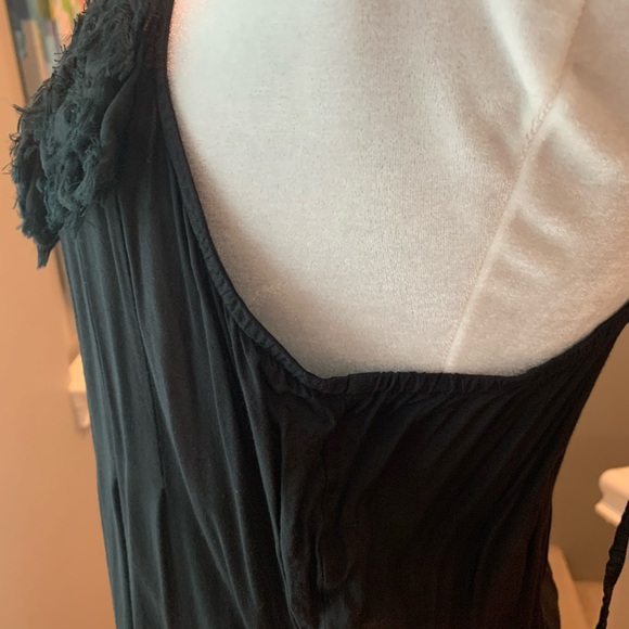 Black bohemian rayon maxi dress. Size 12. - Picture 5 of 11